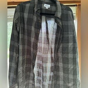 Haggar LT black and gray dress shirt.